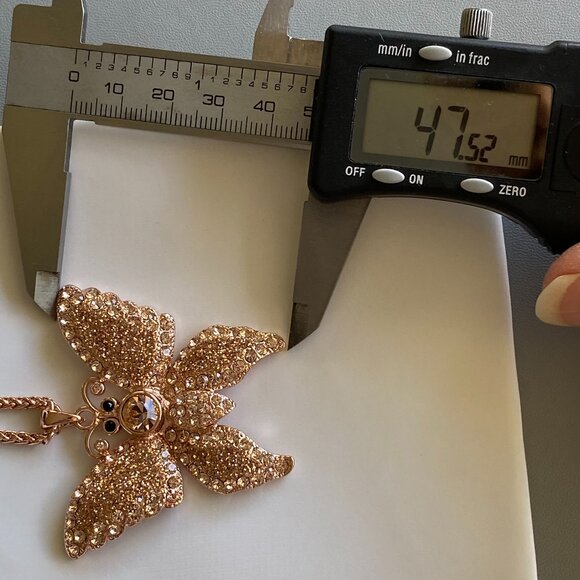 FAC Rose Gold Swarovski Crystal Butterfly Necklace NWT - Picture 7 of 9